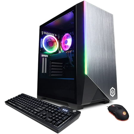CyberpowerPC Tivdio Gamer Xtreme VR Gaming Desktop PC, GeForce RTX 3060, AMD Ryzen 7 3700X, 16GB RAM, 240GB SSD, 1TB HDD, HDMI/DP/DVI, Wi-Fi 6, RGB Tower, Tivdio HDMI Cable, Windows 10 Home