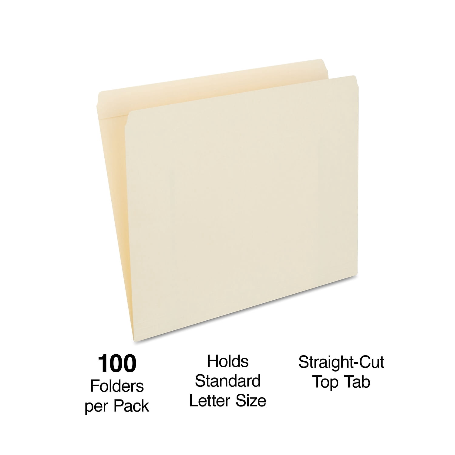 HITOUCH BUSINESS SERVICES Reinforced File Folder Straight Cut Letter Size Manila 100/Box