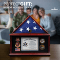 thumbnail image 4 of DECOMIL - Large Military Shadow Box Frame Memorial Burial Funeral Flag Display Case for 5x9 Flag, Solid Wood (Mahogany) (Army), 4 of 5