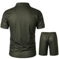 thumbnail image 5 of Fgnfyis Men's Set of 2 Piece T Shirt Sports and Leisure Set Plus Size Short Sleeved Shorts Set Men Summer Outfits Army Green L, 5 of 6