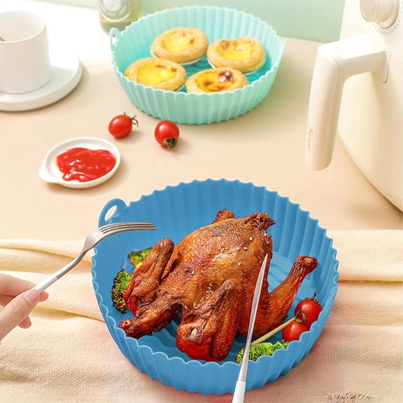 Clearance Cooking Utensils under $5 Round Reusable Silicone Tray Air Fryer Accessories For Kitchen