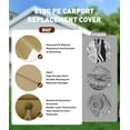 thumbnail image 4 of Lot de 2 Portes à Fermeture Éclair Robustes pour Abri d'Auto Ou Garage Extérieur, Bâche de Remplacement Imperméable et Résistante aux UV, Convient aux Abris de 13 X 20 à 13 X 25 Pi, Portes Seulement, Jaune Blanc Gris, 4 of 5