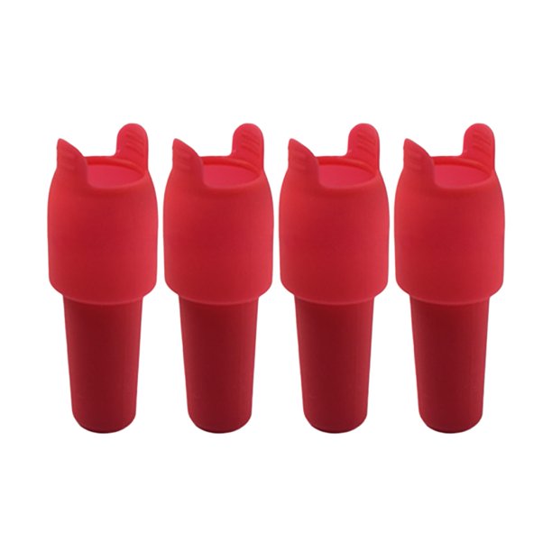 4 tapones de silicona para vino con asa, a prueba de fugas, de grado alimenticio, universales, para botellas de cerveza, champán y copas, suministros de cocina.