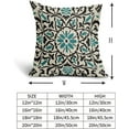 thumbnail image 5 of Black Teal Boho Pillow Covers 18 X Inch Bohemian Ethnic Carpet Style Vintage Flower Print Decorative Throw Pillows Outdoor Linen Square Cushion Case Farmhouse Decor Set of 2, 5 of 6