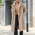 thumbnail image 6 of Ceisia Men's Winter Lapel Faux Fur Long Coat Open Front Warm Fuzzy Overcoat With Side Pockets For Cold Weather Gift, 6 of 9
