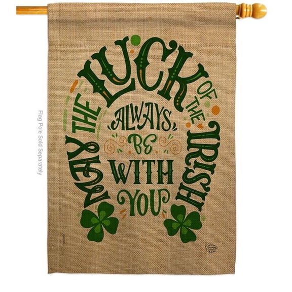 Ornament Collection H192301-BO Luck Always with You Springtime St Patrick Double-Sided Garden Decorative House Flag, Multi Color