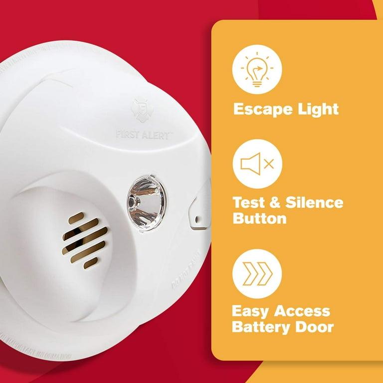 First Alert Battery Operated Smoke Alarm with Escape Light Detector, SA304CN3 First Alert Battery Operated Smoke Alarm with Escape Light Detector, SA304CN3
