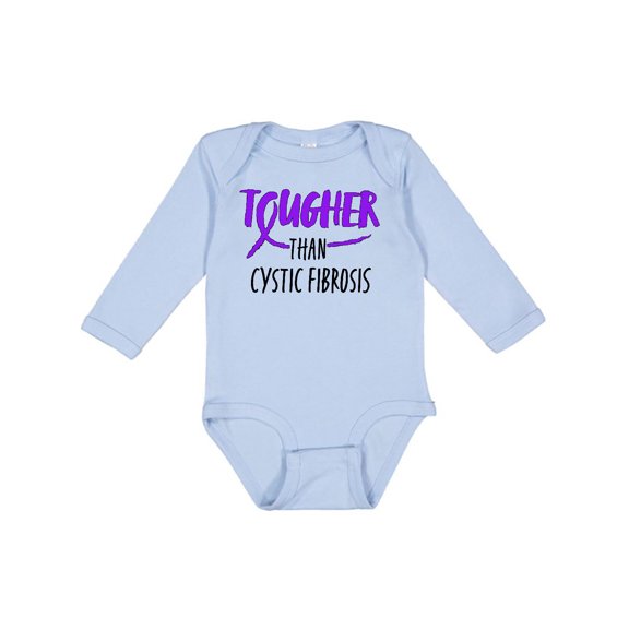 Inktastic Tougher than Cystic Fibrosis Boys or Girls Long Sleeve Baby Bodysuit