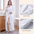 thumbnail image 3 of AMITOFO Fleece Robe for Women Soft Warm Long Plush Bathrobe Slim Elastic Waist Sleepwear Housecoats, 3 of 8