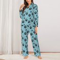 thumbnail image 2 of Hirioo Cute Dog Footprints for Women's Pajama Sets 2 Piece Pjs Women's Long-Sleeved Pajama Set Button Down Sleepwear,S-XXL-XX-Large, 2 of 7