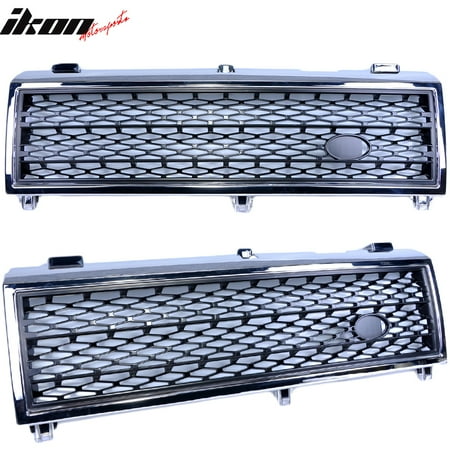 Range Rover Chrome Grill - Fits 03-05 Land Rover Range Rover L322 Honeycomb Chrome Black Hood Grille Grill