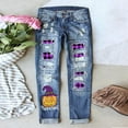 thumbnail image 2 of WTXUE Jeans for Women, Jeggings Women Ripped Stretch Cute Jeans Slim Fit Distressed Destroyed Butt Lifting Denim Pants, Pantalones De Mujer, Purple, 2 of 5
