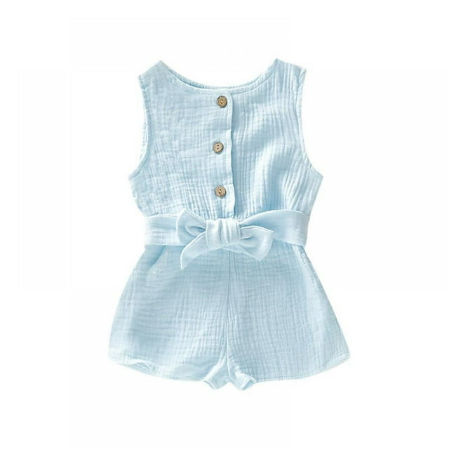 Combinaison Bébé Sans Manches avec Nœud et Ceinture