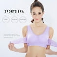 thumbnail image 4 of Women Padded Bra Vest Front Cross Side Buckle Gather Sports Bra Lace Breathable Yoga Shockproof Underwear Without Steel Ring, S/M/L/XL/2XL/3XL/4XL, 4 of 12