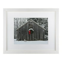 Trademark Fine Art 'Christmas Barn In The Snow' Matted Framed Art by Kurt Shaffer