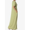 thumbnail image 4 of TheMogan Robe Maxi Surdimensionnée en Jersey Doux pour Femmes, Col en V, Manches Courtes avec Poche, 4 of 6