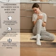 thumbnail image 4 of 2 Pieces Kitchen Rugs, Abstract Anti Fatigue Non Slip Foam Cushioned Brown Art Painting Modern Comfort Indoor Floor Mat Runner Rug Set for Laundry Office Sink Bathroom (17"x48"+17"x24"), 4 of 6
