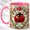 Pink, variant on Ladybug Floral Coffee Mug, Garden Insect Mug, Ceramic 11 oz