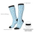 thumbnail image 5 of Picia Women Crew Soft Moisture-wicking Socks Blue Popcorn Pattern Design Cotton Socks, One Size fit All, 5 of 9