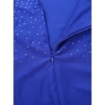 thumbnail image 5 of TiaoBug Mens Latin Tango Rumba Dance Outfit Long Sleeve Shiny Rhinestones Leotard with Flared Pants Royal Blue&Black L, 5 of 7