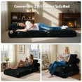 thumbnail image 5 of Toject Folding Sofa Bed, Convertible Floor Couch with Pillow, Portable Sleeper Chair with Back Support, Foldable Mattress for Living Room, Bedroom, Corduroy, Black, 5 of 8