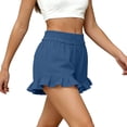 thumbnail image 4 of Admvng Womens Ruffled Hem Shorts Elastic Waist Casual Fit Everyday Wear, 4 of 5