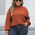 thumbnail image 4 of Dasayo Long Sleeve Women Tops Bronze Knit Plus Size Winter Turtleneck Solid Shirts T Shirts for Women XXL, 4 of 5
