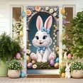 thumbnail image 4 of Housse de Porte de Pâques, Décoration Suspendue de Rideau de Porte en Polyester, Bannière de Fête Printanière pour Porte d'Entrée, Toile de Fond Murale Intérieure Extérieure, 4 of 6