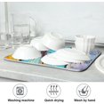 thumbnail image 7 of FREEAMG Butterfly Musical Notes Dish Drying Mat for Kitchen Counter, Ultra Absorbent Reversible Microfiber Dishes Drying Rack Pad Heat-resistant Mats 18x24in, 7 of 7