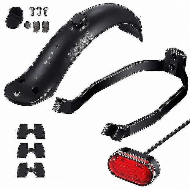 Scooter Rear Mudguard with Taillight and Mounting Bracket for M365 Models, Includes Screws