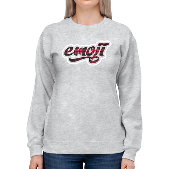 Emoji Graffiti Plaid - Red Urban Street Art Design Women's Sweatshirt