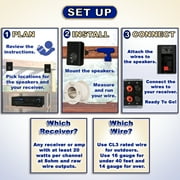 Acoustic Audio 151B Indoor Outdoor 2 Way Speakers 600 Watt Black Pair
