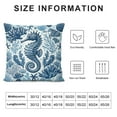 thumbnail image 6 of PIKWEEK Nautical Coastal Throw Pillow Covers 20x20 Set of 2, Themed Pillow Covers Coral Seashell Starfish Seahorse Beach Pillow Cases Cotton Square Cushion Cover for Home Couch Sofa Bedding Multiple, 6 of 6