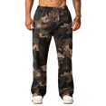 thumbnail image 6 of Hsovts Camo Sweatpants for Men Lounge Relaxed Fit Drawstring Elastic Waist Running Casual Sweatpants Athletic Pant with Pockets Coffee S, 6 of 8