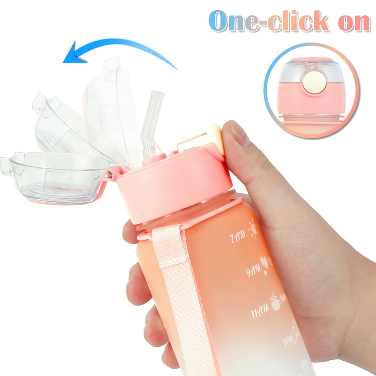 3PCS/set Sports Water Bottle With Straw Men Women Fitness Water Bottles  Outdoor Cold Water Bottles With Time Marker Drinkware - AliExpress