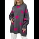 thumbnail image 1 of Suéter con Estampado de Corazón para Mujer, Sudadera de Punto de Larga con Gráfico de Amor, Camiseta Extragrande Gris Oscuro XL, 1 of 6
