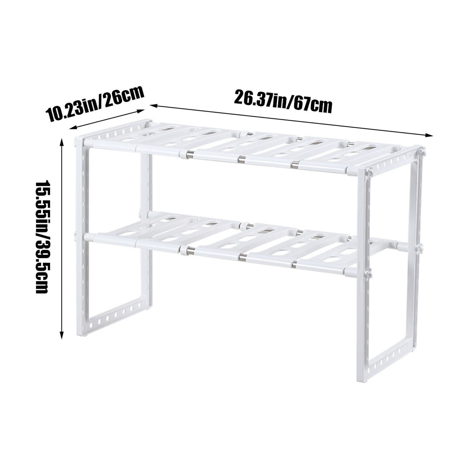 HongHeng Under Sink Organizer, 2 Tier Expandable Heavy Duty Metal Shelf, with Removable Panelsfor Under Kitchen Bathroom Sink Organizers and Storage