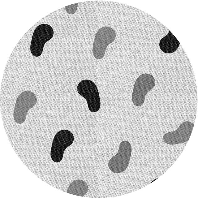 Ahgly Company Tapis Rond Lavable en Machine Intérieur Transitionnel Gris Platine, 7 Pieds Rond