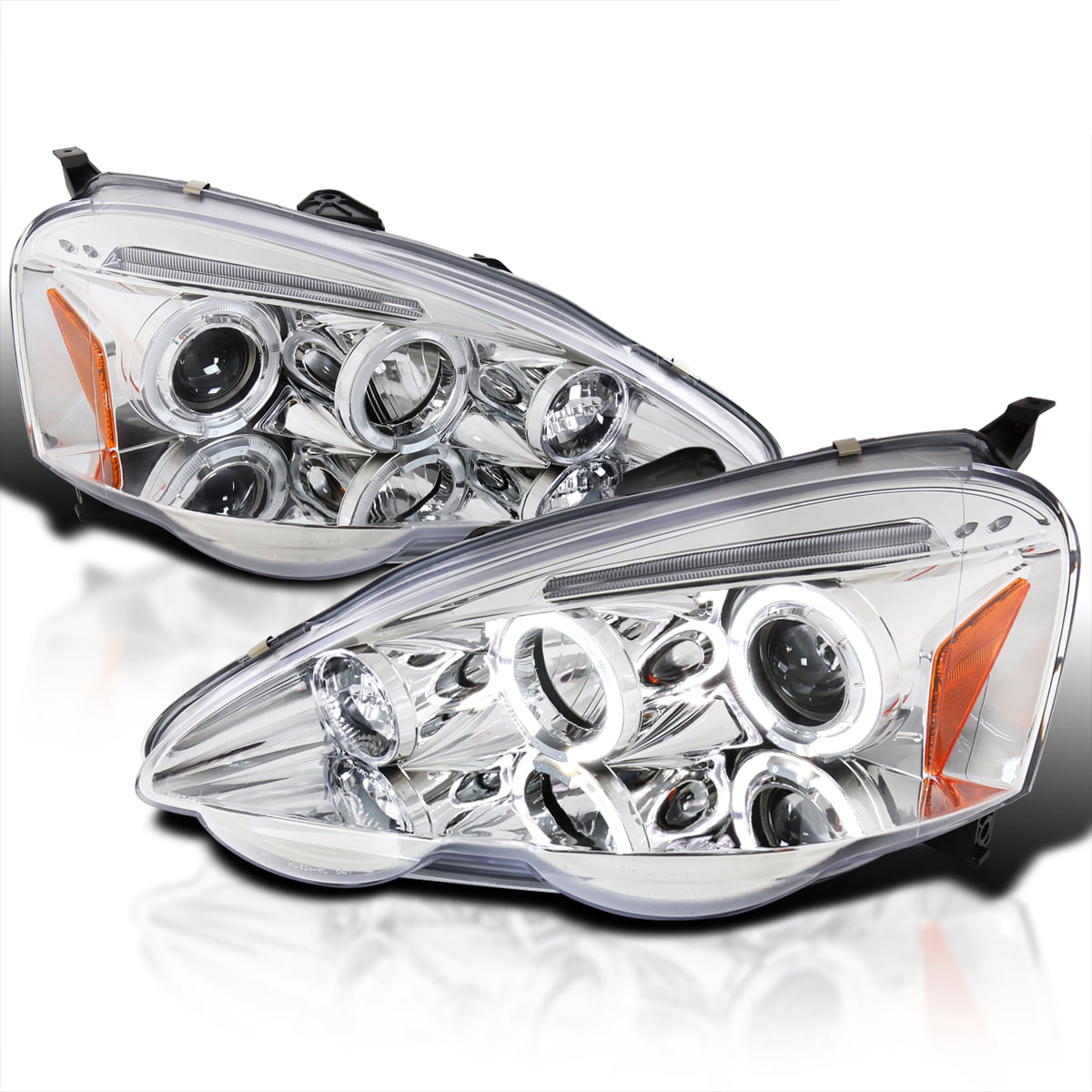FOR 05-06 ACURA RSX CCFL HALO LED BLACK PROJECTOR HEADLIGHT LAMP LEFT+RIGHT PAIR