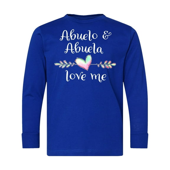 Inktastic Abuelo and Abuela Love Me Heart Grandchild Long Sleeve Youth T-Shirt