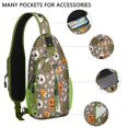 thumbnail image 2 of Sling Backpack,Halloween Skulls Pumpkins and Cauldrons Crossbody Bag with Water Bottle Holder,Waterproof Sling Bag for Men/Women with Chest Phone Holder for Hiking,Travel, 2 of 6