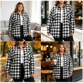 thumbnail image 5 of QIUOMBBP Long Sleeve Shirts for Women Plus Size Button Down Plaid Tops Casual Chest Pocket Lapel Shacket, 5 of 11