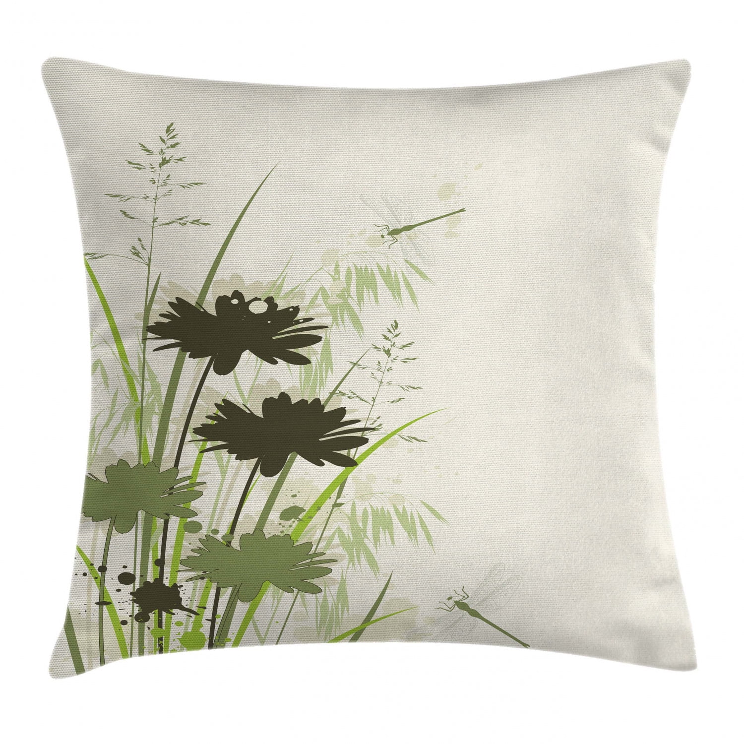 Blue Japanese Background Botanic Garden Flower Leaf Pillowcase,Home Decoration Pillowcase,Cushion Cover for Sofa 18 X 18 Inches 