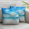 thumbnail image 3 of Orinice Beach Blue Sky White Clouds Graphic Decorative Pillow Cover for Home Couch Living Room Bed Sofa 12x12in, 3 of 5