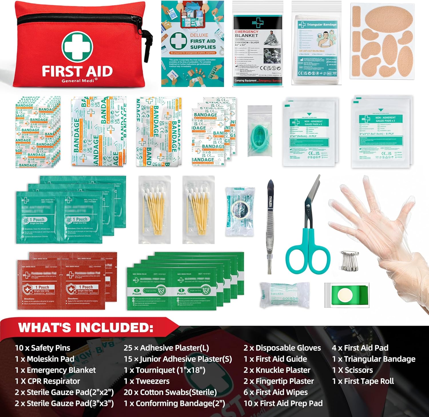 General Medi Mini First Aid Kit 110 Pieces Red photo 5