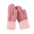 thumbnail image 5 of Xfvqtps Mens and Womens Mittens Full Fingered Knitting Plush Lining Wrist Warmth Thickened Solid Color Simplicity Non-Slip Windproof Warm for Cold Weather Winter Gloves Pink, 5 of 8