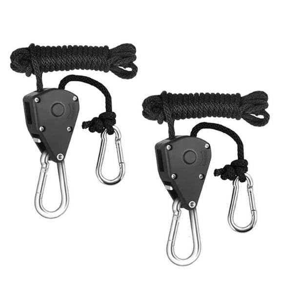 Necvior Heavy Rope Hanger Adjusted Internal Gear Ratchet Pulleys Rope Plant Growth Tent Rope with Hook