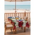 thumbnail image 2 of Outdoor Tablecloth with Umbrella Hole for Patio/Picnic/Party/Camping, Puerto Rico Flag Frog Waterproof Table Cloth Rectangle Table Cover Washable, Rustic Red Blue White Floral (54"x 80"), 2 of 9