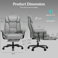 thumbnail image 6 of Solfway Big and Tall Office Chair 400lbs, Reclining Home Office Desk Chair with Footrest for Adult, High Back Wide Seat Executive Computer Chair, Gray, 6 of 9
