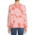 thumbnail image 4 of Time & Tru Women's Fashion Tie-Dye Raglan Sweatshirt, 4 of 5